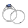 1.50ctw Sapphire and Diamond Engagement Ring with Band Ring in 14k White Gold