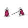 0.42ctw Pear Shaped Ruby and Diamond Earrings in 14k White Gold