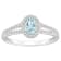 6x4mm Oval Aquamarine 1/4 ctw Diamond Rhodium Over Sterling Silver Halo Ring
