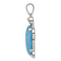Rhodium Over Sterling Silver Lab Created Opal Inlay Sea Turtle Pendant