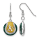 Rhodium Over Sterling Silver MLB LogoArt Oakland Athletics Enamel Earrings