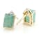 Emerald And White Zircon Stud Earrings In 18K Gold Over Sterling Silver 1.75ctw