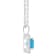 7mm Cushion Blue Topaz 1/7 ctw Diamond Rhodium Over Sterling Silver Halo
Pendant with Chain
