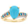 Turquoise, Tanzanite, Neon Apatite And White Zircon Ring In 18K Gold
Over Sterling Silver 0.34ctw