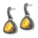 Sterling Silver with 14K Accent Antiqued Citrine Dangle Earrings