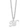 Rhodium Over Sterling Silver Letter M Initial Necklace
