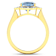 Blue Aquamarine and White Diamond 14K Yellow Gold Halo Ring 1.57 ctw