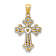 14K Two-tone Gold  Polished Filigree 2 Level Heart Cross Pendant