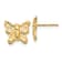 14K Yellow Gold Butterfly Post Earrings