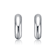 Slim Tubular C-Hoop Earrings In Rhodium Over Brass