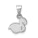 Rhodium Over Sterling Silver Multi-color Enamel Flamingo Children's Pendant