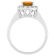 8x6mm Oval Citrine And White Topaz Accents Rhodium Over Sterling Silver
Halo Ring