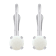 4mm Round Opal Rhodium Over 14k White Gold Drop Earrings