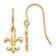 14k Yellow Gold Fleur-de-lis Dangle Earrings