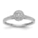 Rhodium Over 14K White Gold Lab Grown Diamond Cluster Engagement Ring 0.185ctw