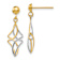 14k Yellow Gold and 14k White Gold Dangle Earrings