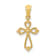 14K Yellow Gold Diamond Accented Cross Pendant