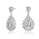 Pear Shape CZ Lace Cluster Drop Earrings In Sterling Silver
