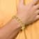 White Cubic Zirconia Stainless Steel Polished Yellow IP Plated Men's Bracelet