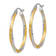 14k Yellow Gold and Rhodium Over 14k Yellow Gold 1 3/16" Satin
Diamond-cut Twisted Hoop Earrings