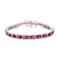 Ruby Color CZ Tennis Bracelet In Sterling Silver