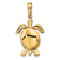14k Yellow Gold Solid 3D Polished and Textured Moveable Turtle Pendant