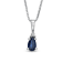 0.23ctw Pear Shaped Blue Sapphire and Round White Diamond Accent Pendant
14k White Gold