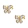 CZ Butterfly Stud Earrings In 14K Gold Over Sterling Silver