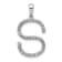 Rhodium Over 14K White Gold Diamond Letter S Initial Pendant