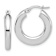 Rhodium Over 14k White Gold Polished 7/8" Tube Hoop Earrings