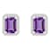 7x5mm Emerald Cut Amethyst And Created White Sapphire 10k White Gold
Halo Stud Earrings