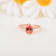 Peach Orange Lab Created Padparadscha Sapphire & Moissanite  14K
Rose Gold Over Silver Orange Ring