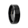 VULCAN Flat Black Tungsten Ring with Brushed Center & Polished Edges 7mm