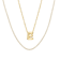 CZ Initial E Tennis Necklace And Pendant Set In 14K Gold Over Brass 4.05ctw