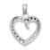 Rhodium Over 14k White Gold Polished and Textured Heart Pendant
