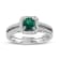 0.85ctw Diamond and Emerald Ring 14k White Gold Gold
