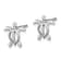Rhodium Over Sterling Silver Cut Out Turtle Post Earrings