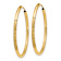 14k Yellow Gold Satin and Diamond-Cut 1 3/16" Endless Hoop Earrings