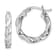 Rhodium Over Sterling Silver Twisted 3.5x20mm Hoop Earrings