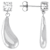 Chunky Teardrop CZ Earrings In Sterling Silver