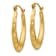 14k Yellow Gold 1 1/16" Satin Diamond-cut Hoop Earrings