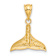 14k Yellow Gold Solid Polished Whale Tail Pendant