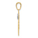 14k Two-tone Gold  Diamond-Cut Filigree Evil Eye Hamsa Pendant