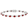 Red Coral Tennis Bracelet In Sterling Silver 6x4mm