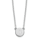 Rhodium Over Sterling Silver Tiny Circle Block Letter D Initial Necklace