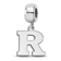 Sterling Silver Rhodium-plated LogoArt Rutgers University Small Dangle Bead