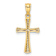 14k Yellow Gold Diamond-Cut and Textured Cross Pendant