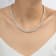 White Cubic Zirconia Platinum Over Sterling Silver Tennis Necklace 21.74ctw