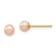 14K Yellow Gold 3-4mm Pink Round Freshwater Cultured Pearl Stud Earrings