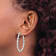 Rhodium Over Sterling Silver Twisted 3.5x45mm Hoop Earrings